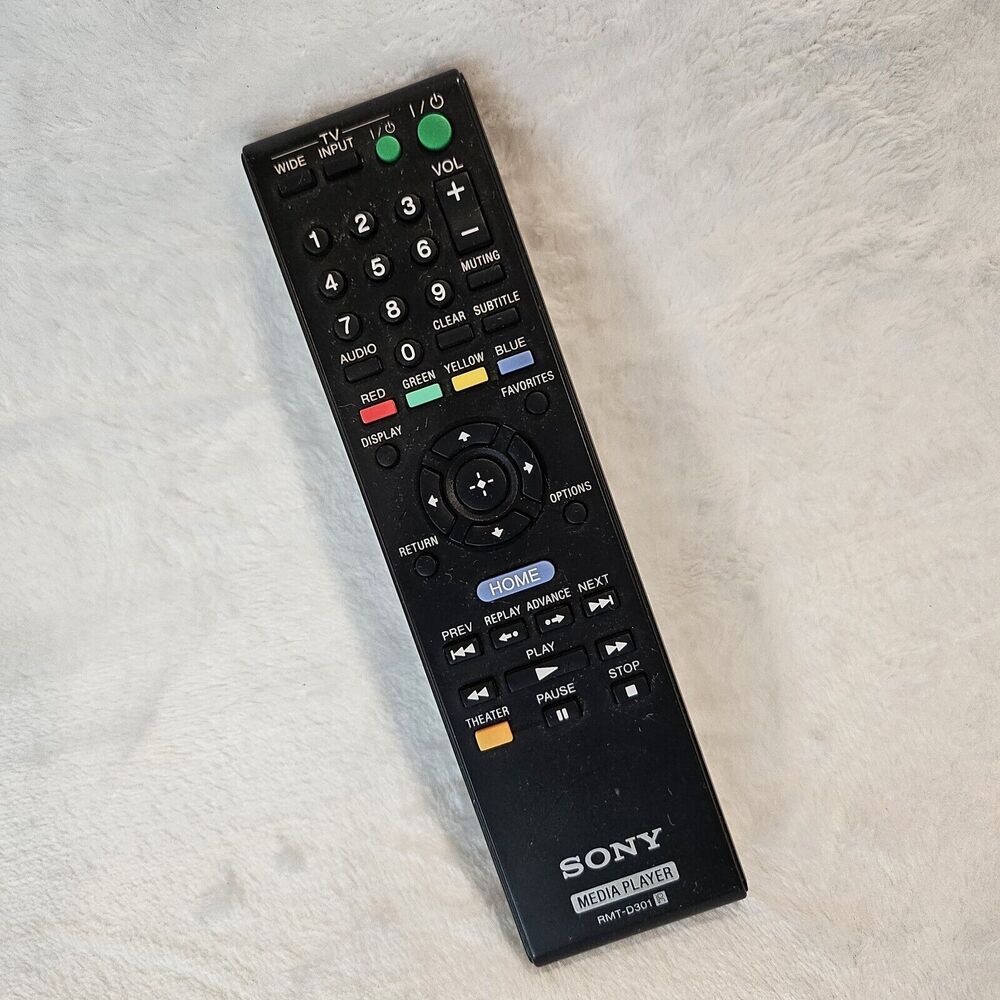 SONY RMT-D301 MEDIA PLAYER REMOTE CONTROL Tested Works Missing battery cover